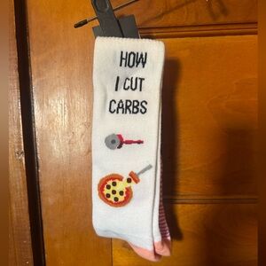 Pizza Funny White and Pink Socks from Hotsox